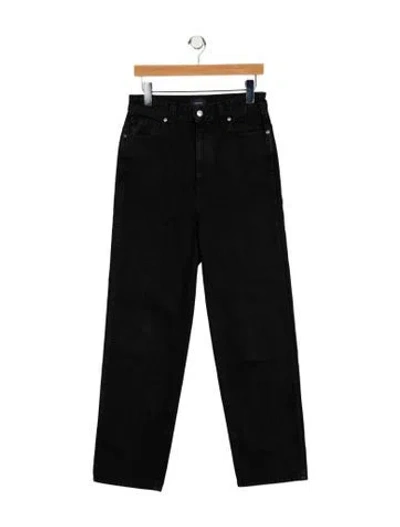 Pre-owned Khaite High-rise Straight Leg Jeans In Black