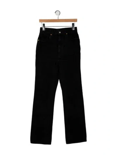 Pre-owned Khaite High-rise Straight Leg Jeans In Black