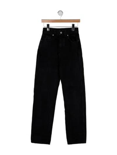 Pre-owned Khaite High-rise Straight Leg Jeans In Black