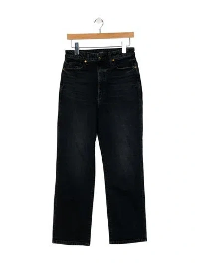 Pre-owned Khaite High-rise Straight Leg Jeans In Black