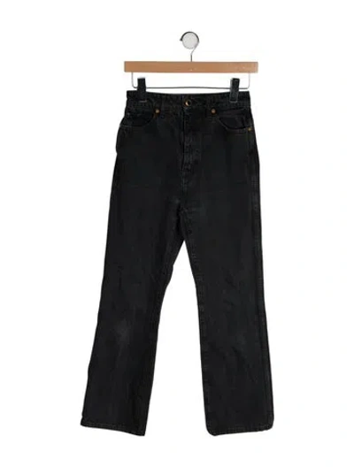 Pre-owned Khaite High-rise Straight Leg Jeans In Black