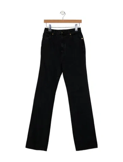 Pre-owned Khaite High-rise Straight Leg Jeans In Black