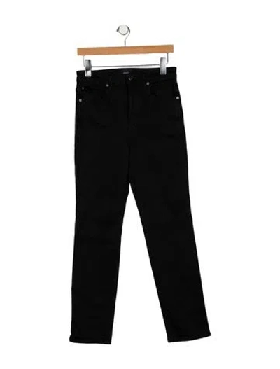 Pre-owned Khaite High-rise Straight Leg Jeans In Black