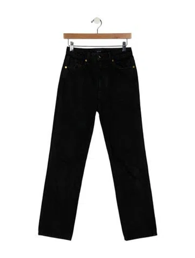 Pre-owned Khaite High-rise Straight Leg Jeans In Black