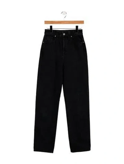 Pre-owned Khaite High-rise Straight Leg Jeans In Black
