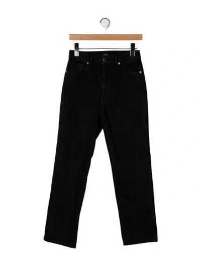 Pre-owned Khaite High-rise Straight Leg Jeans In Black
