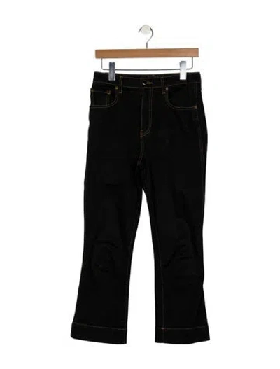 Pre-owned Khaite High-rise Straight Leg Jeans In Black