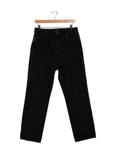 Pre-owned Khaite High-rise Straight Leg Jeans In Black