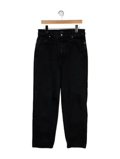 Pre-owned Khaite High-rise Straight Leg Jeans In Black