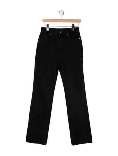 Pre-owned Khaite High-rise Straight Leg Jeans In Black
