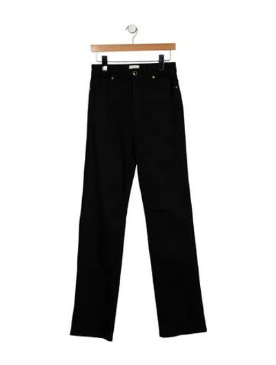 Pre-owned Khaite High-rise Straight Leg Jeans In Black