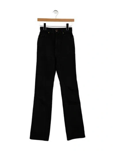 Pre-owned Khaite High-rise Straight Leg Jeans In Black