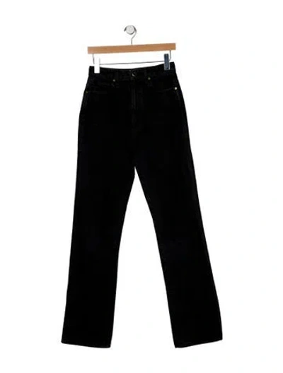 Pre-owned Khaite High-rise Straight Leg Jeans In Black