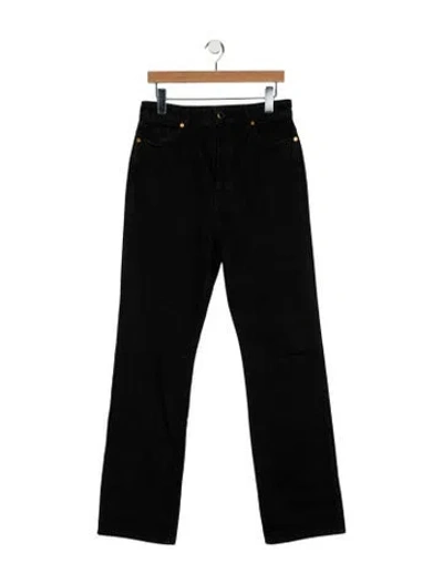 Pre-owned Khaite High-rise Straight Leg Jeans In Black