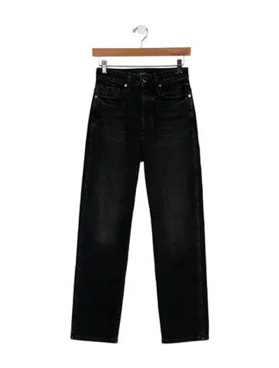 Pre-owned Khaite High-rise Straight Leg Jeans In Black