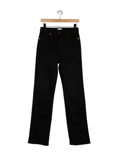 Pre-owned Khaite High-rise Straight Leg Jeans In Black