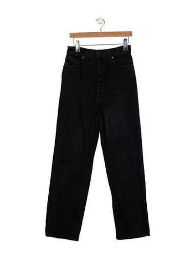 Pre-owned Khaite High-rise Straight Leg Jeans In Black