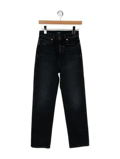 Pre-owned Khaite High-rise Straight Leg Jeans In Black