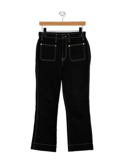 Pre-owned Khaite High-rise Straight Leg Jeans In Black