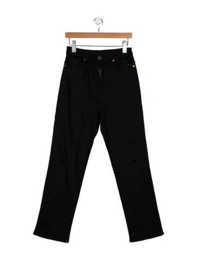 Pre-owned Khaite High-rise Straight Leg Jeans In Black