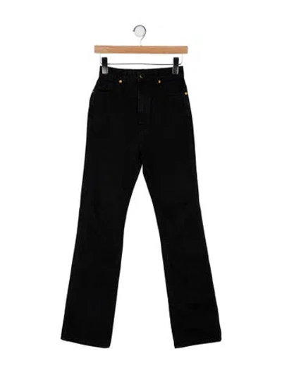 Pre-owned Khaite High-rise Straight Leg Jeans In Black
