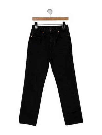 Pre-owned Khaite High-rise Straight Leg Jeans In Black