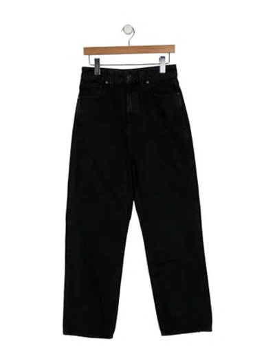Pre-owned Khaite High-rise Straight Leg Jeans In Black