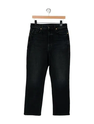 Pre-owned Khaite High-rise Straight Leg Jeans In Black