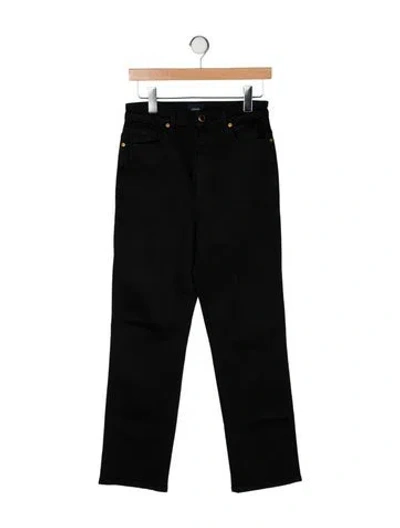 Pre-owned Khaite High-rise Straight Leg Jeans In Black
