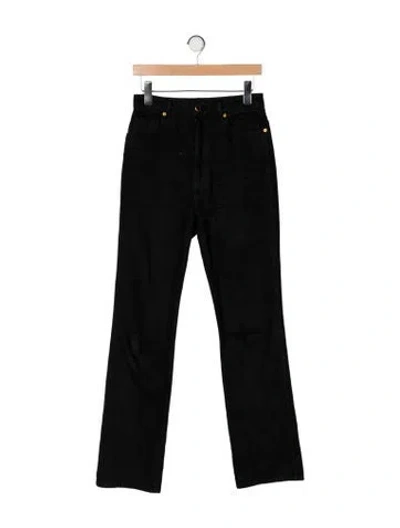 Pre-owned Khaite High-rise Straight Leg Jeans In Black