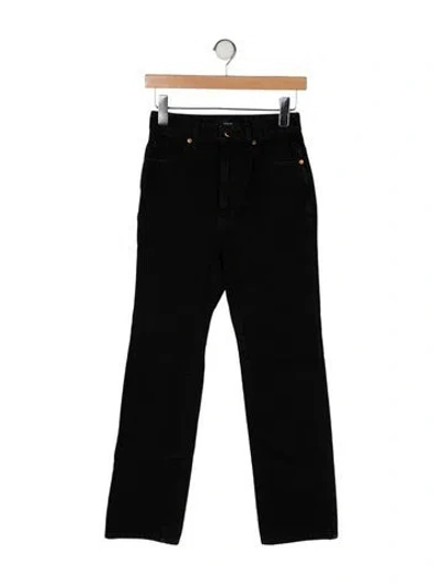 Pre-owned Khaite High-rise Straight Leg Jeans In Black