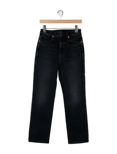 Pre-owned Khaite High-rise Straight Leg Jeans In Black