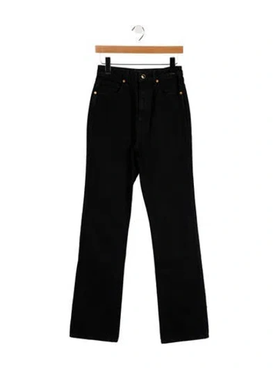 Pre-owned Khaite High-rise Straight Leg Jeans In Black