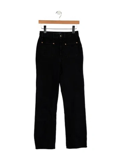 Pre-owned Khaite High-rise Straight Leg Jeans In Black
