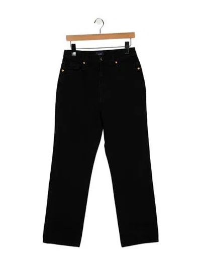 Pre-owned Khaite High-rise Straight Leg Jeans In Black