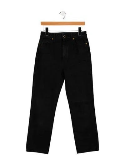 Pre-owned Khaite High-rise Straight Leg Jeans In Black