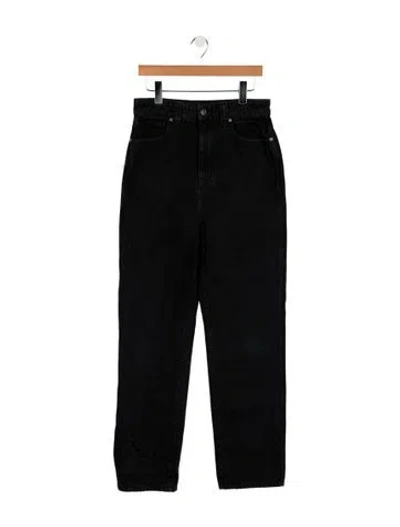 Pre-owned Khaite High-rise Straight Leg Jeans In Black