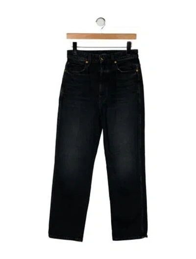 Pre-owned Khaite High-rise Straight Leg Jeans In Black