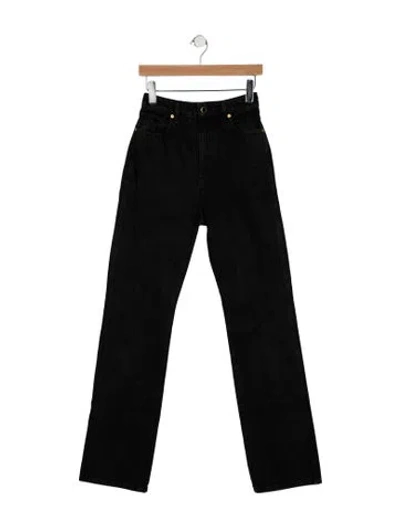 Pre-owned Khaite High-rise Straight Leg Jeans In Black