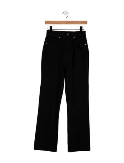 Pre-owned Khaite High-rise Straight Leg Jeans In Black