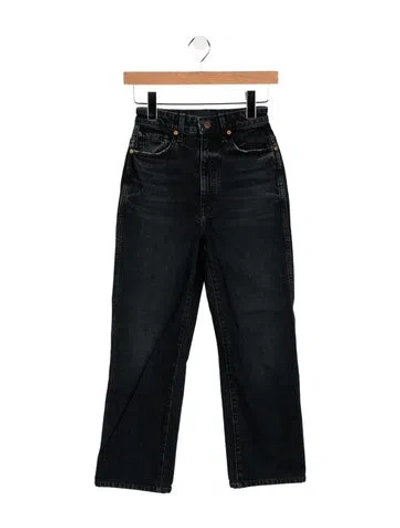 Pre-owned Khaite High-rise Straight Leg Jeans In Black