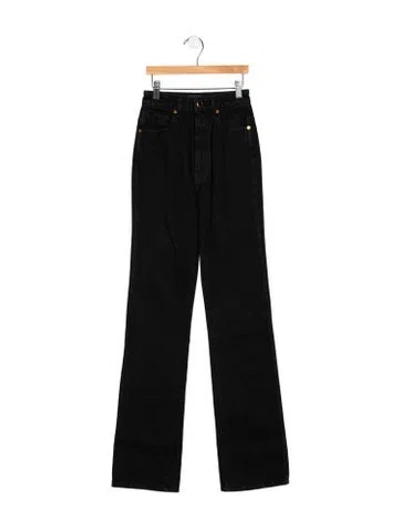 Pre-owned Khaite High-rise Straight Leg Jeans In Black