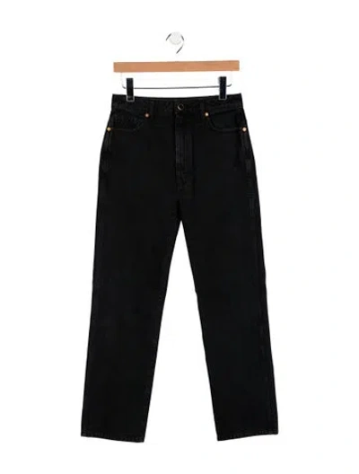 Pre-owned Khaite High-rise Straight Leg Jeans In Black