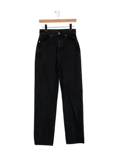Pre-owned Khaite High-rise Straight Leg Jeans In Black