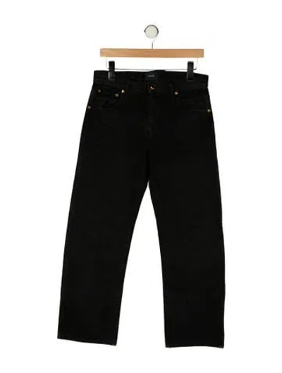 Pre-owned Khaite High-rise Straight Leg Jeans In Black