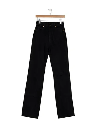 Pre-owned Khaite High-rise Straight Leg Jeans In Black