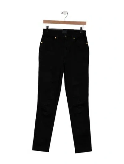Pre-owned Khaite High-rise Straight Leg Jeans In Black