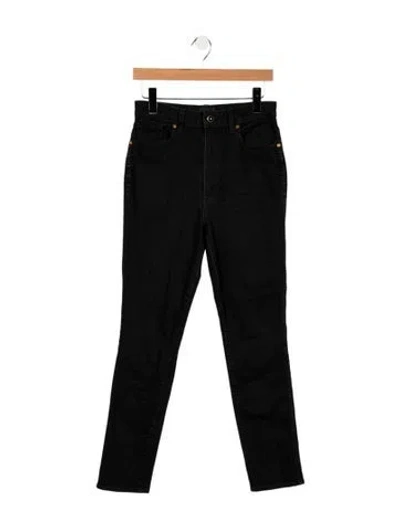 Pre-owned Khaite High-rise Straight Leg Jeans In Black