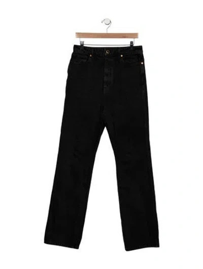 Pre-owned Khaite High-rise Straight Leg Jeans In Black