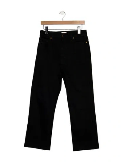 Pre-owned Khaite High-rise Straight Leg Jeans In Black
